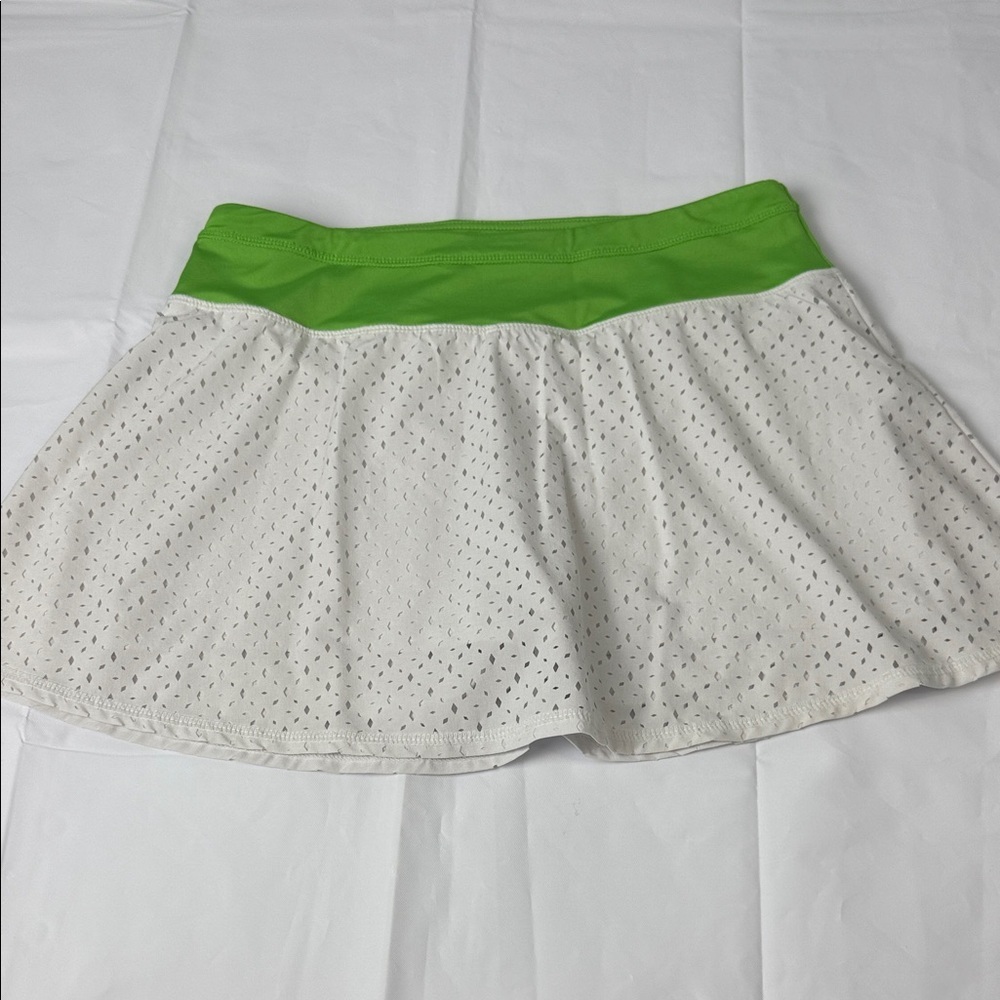 Kyodan Lime Green and White Eyelet Skater Skirt